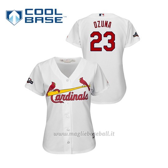 Maglia Baseball Donna St. Louis Cardinals 23 Marcell Ozuna 2019 Postseason Cool Base Bianco